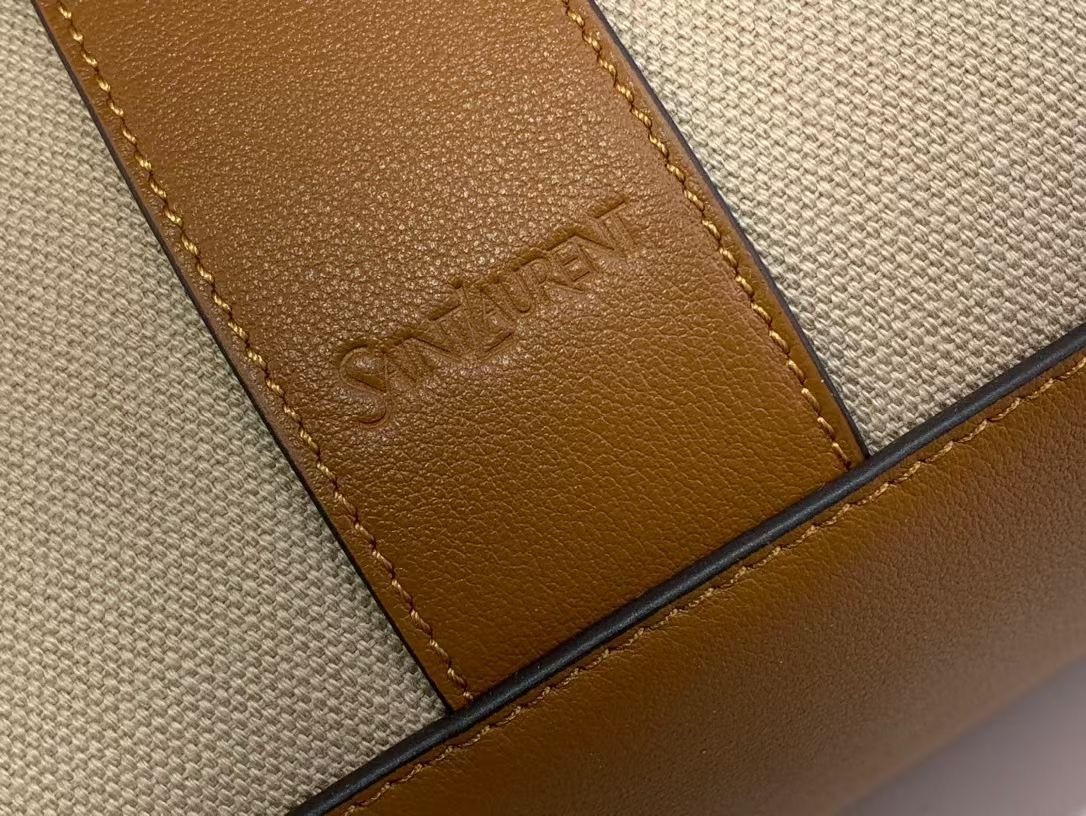 Saint Laurent  Y leather and canvas tote bag