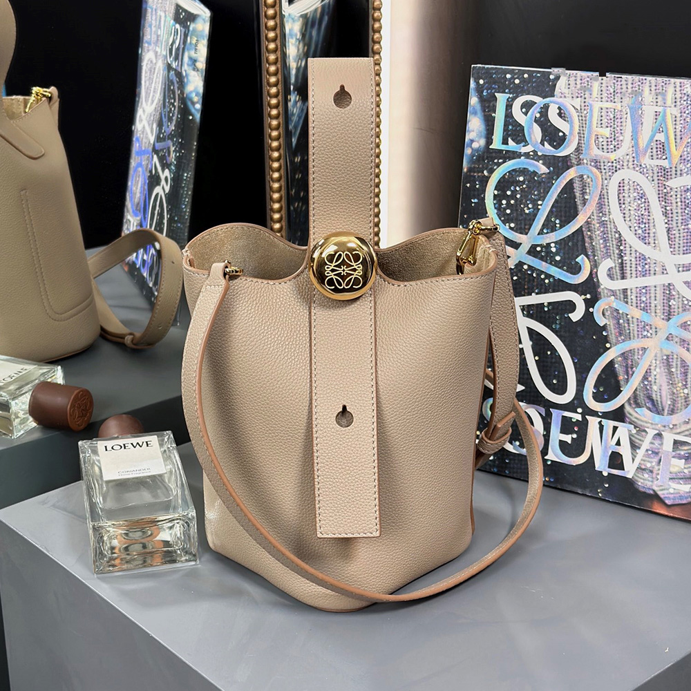 LOEWE Mini Pebble Bucket bag in soft grained calfskin
