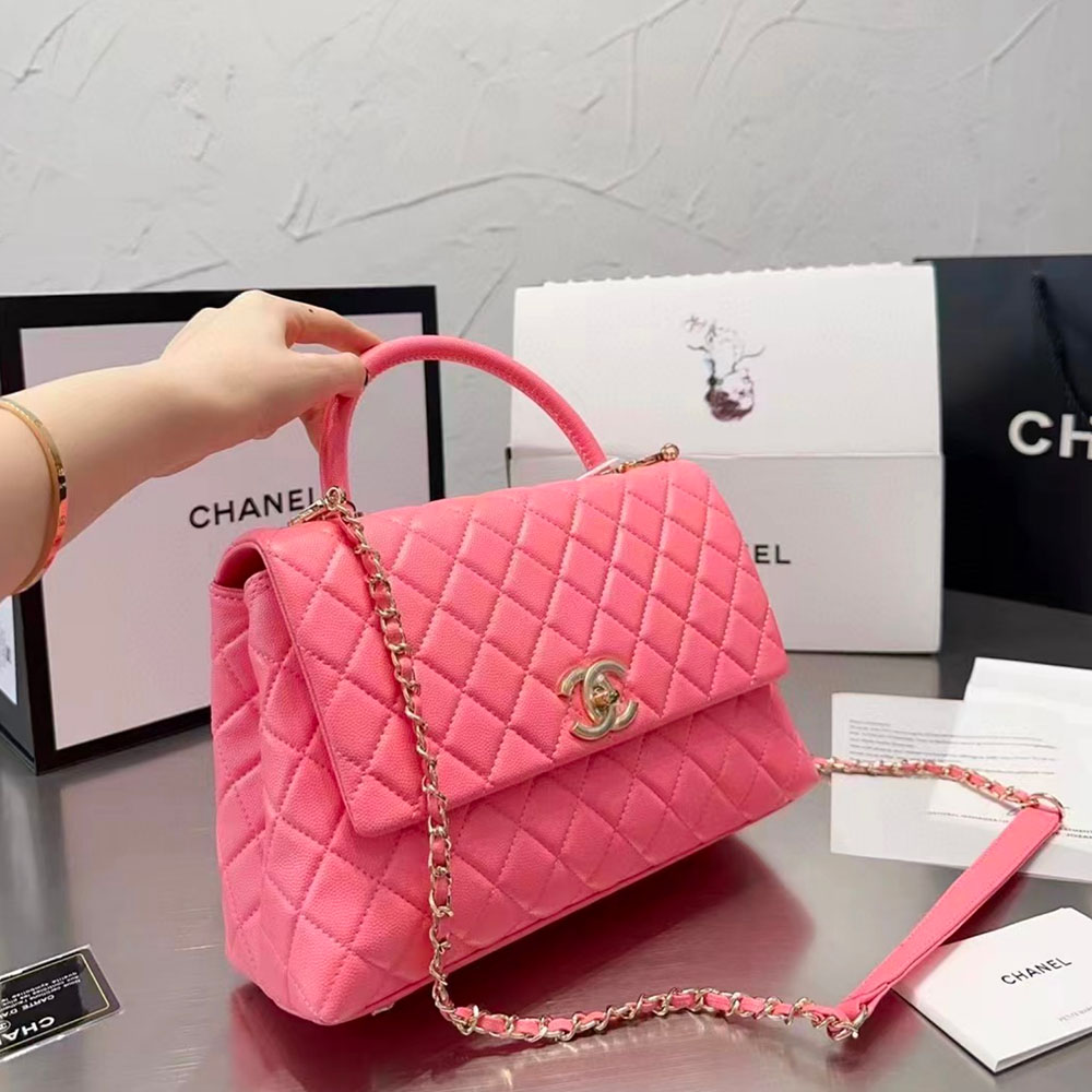 Chanel Coco Handle Bag Medium-Red