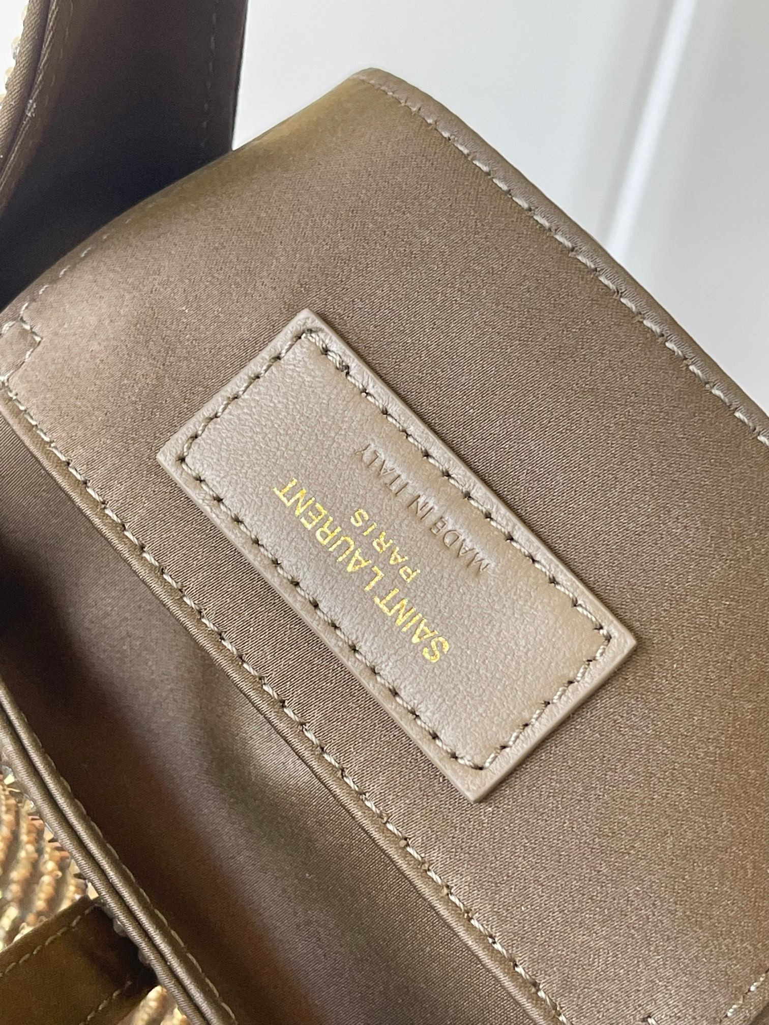 Saint Laurent YSL LE 5 À 7 baby soft bag in satin and crystals