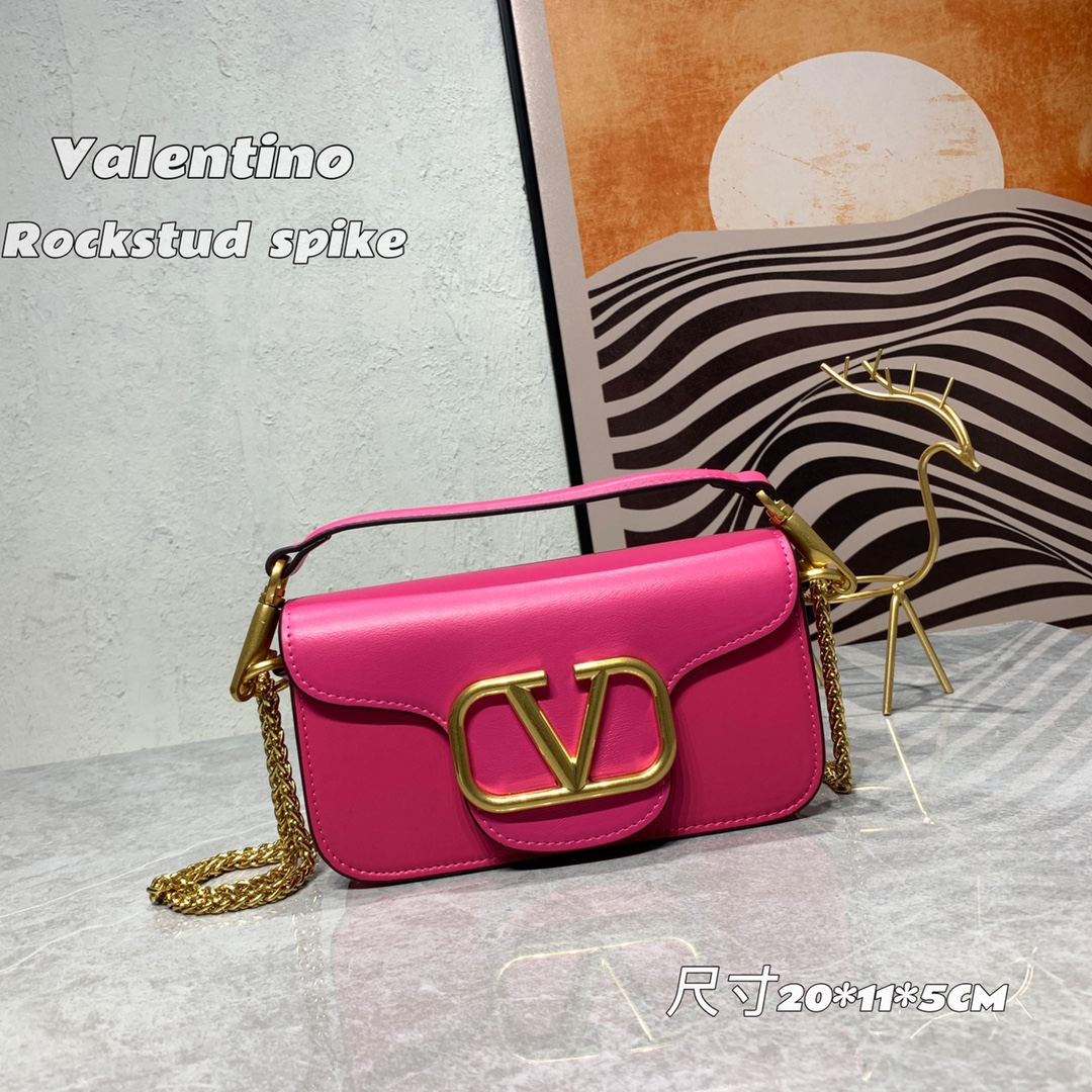 VALENTINO GARAVANI V Logo Baguette Shoulder Bag Ladies MINILOCO Calfskin Bag