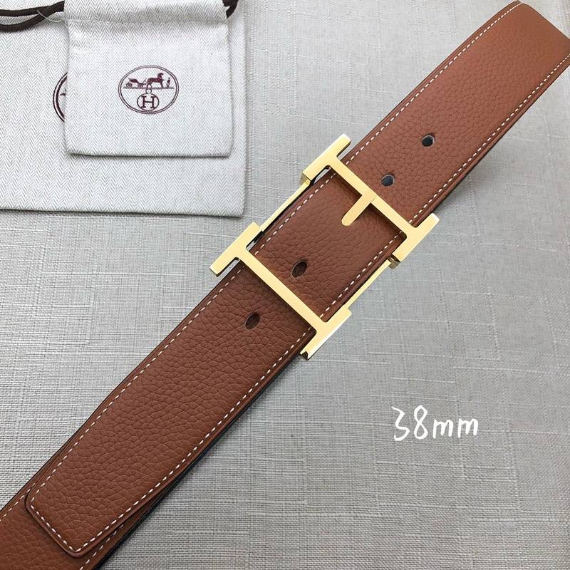 Hermes H Belt Buckle & Reversible Brown Belt 380MM