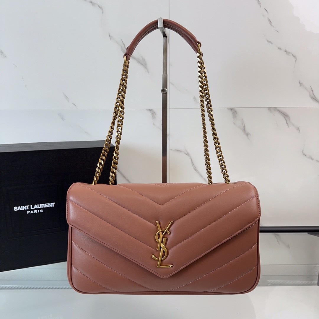 SAINT LAURENT YSL LOULOU medium bag in quilted lambskin