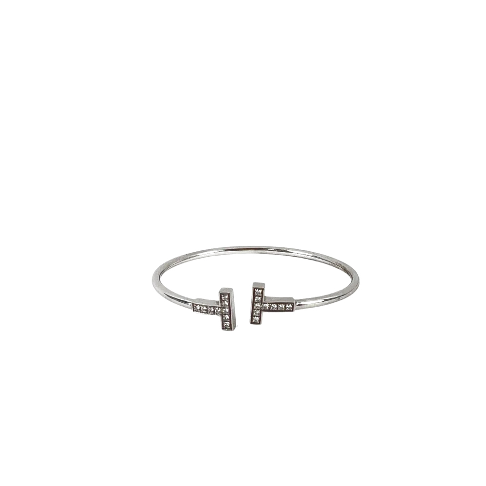 Tiffany and Co Diamond Wire Bracelet in White Gold