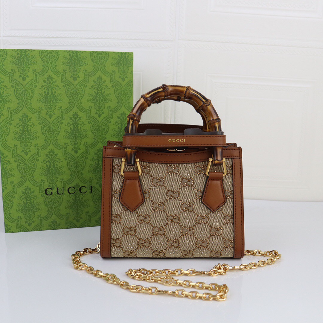 Gucci Diana series brown diamond bag