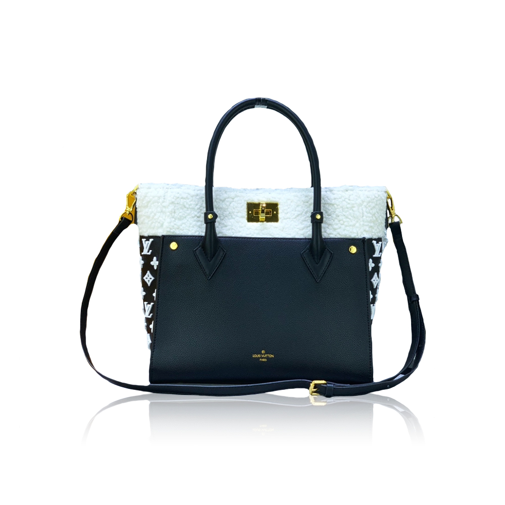 Louis Vuitton cowhide and wool leather patchwork tote bag