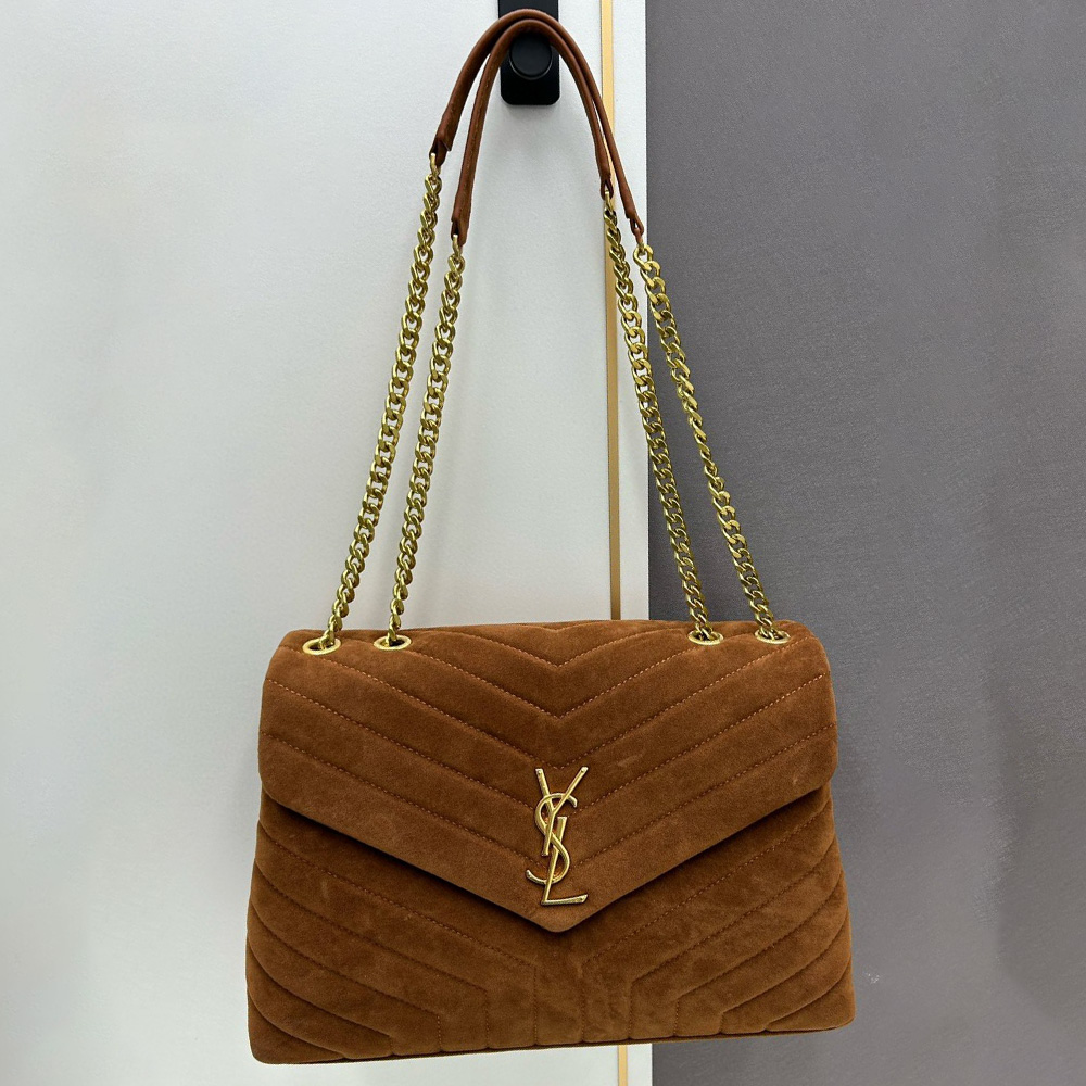 Saint Laurent LOULOU Quilted Suede Bag