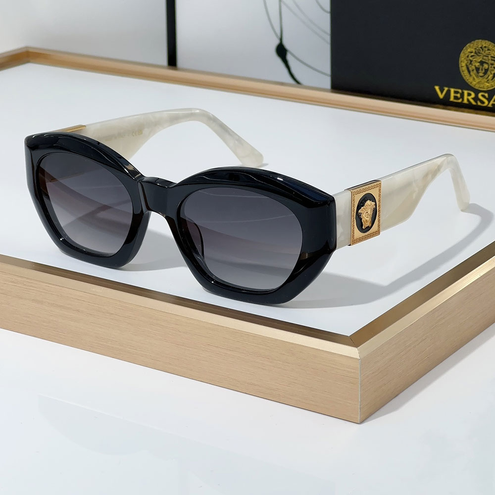 Versace  Mirror leg Logo Plate Frame Sunglasses Top Quality