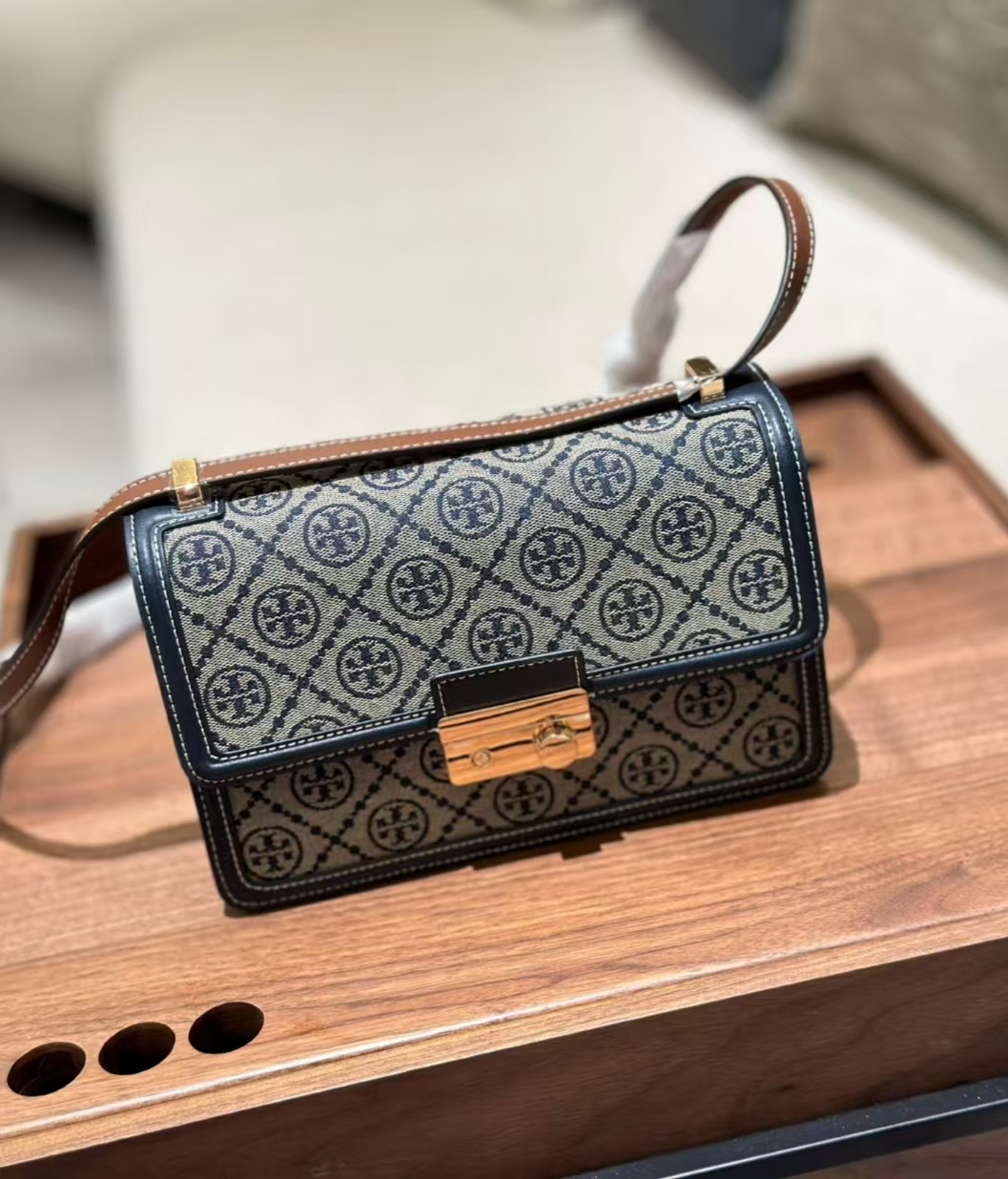 Torybruch Shoulder Backpack Classic Pattern