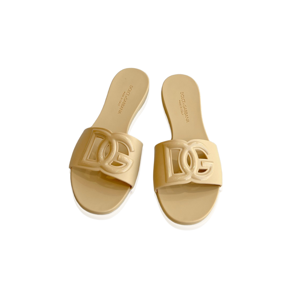 Dolce Gabbana DG Rubber flat Sandals Slide