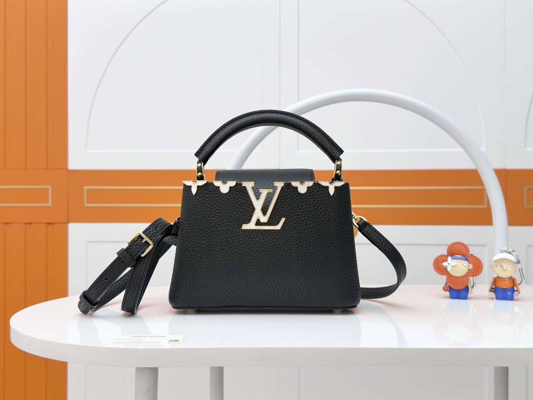 Louis Vuitton Black Shell Logo Handbag Shoulder Bag