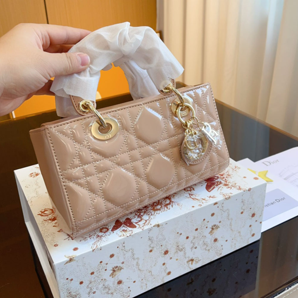 Dior Small LADY D-JOY Handbag Cherry Red