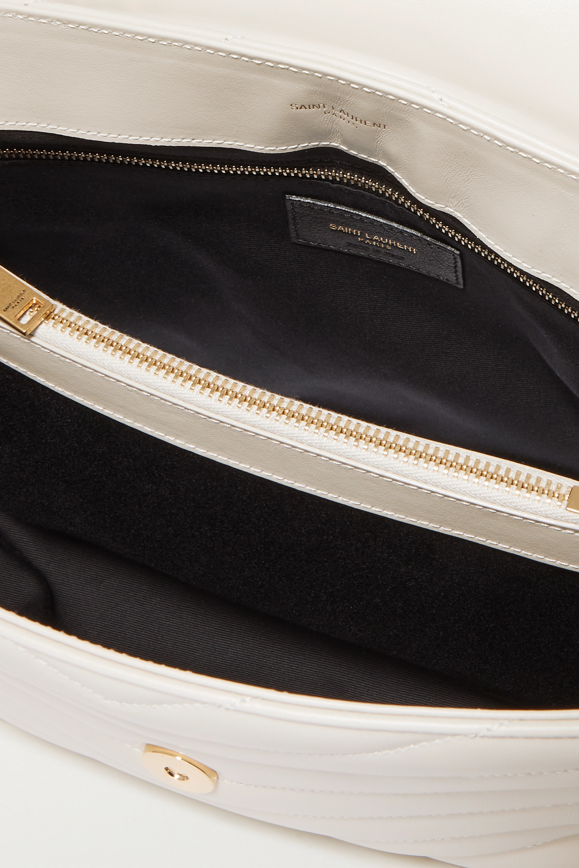 Yve SAINT LAURENT YSL Loulou medium quilted leather shoulder bag white