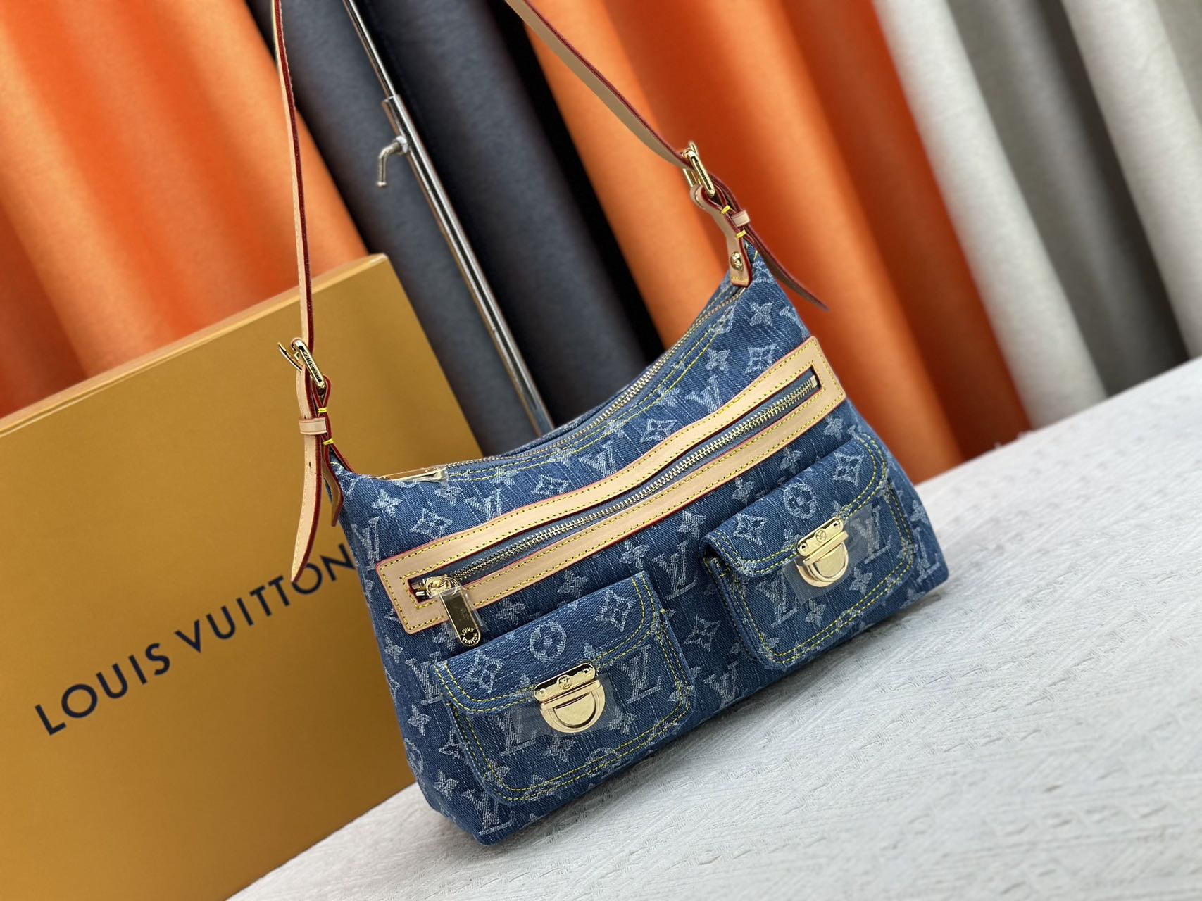 Louis Vuitton M44464 M44450 new denim handbags