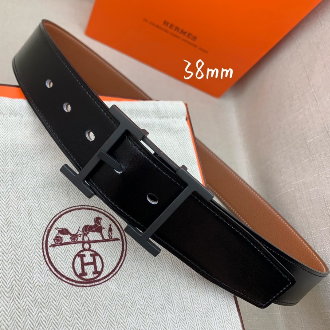 Hermes H Belt Buckle & Reversible Brown Belt 380MM