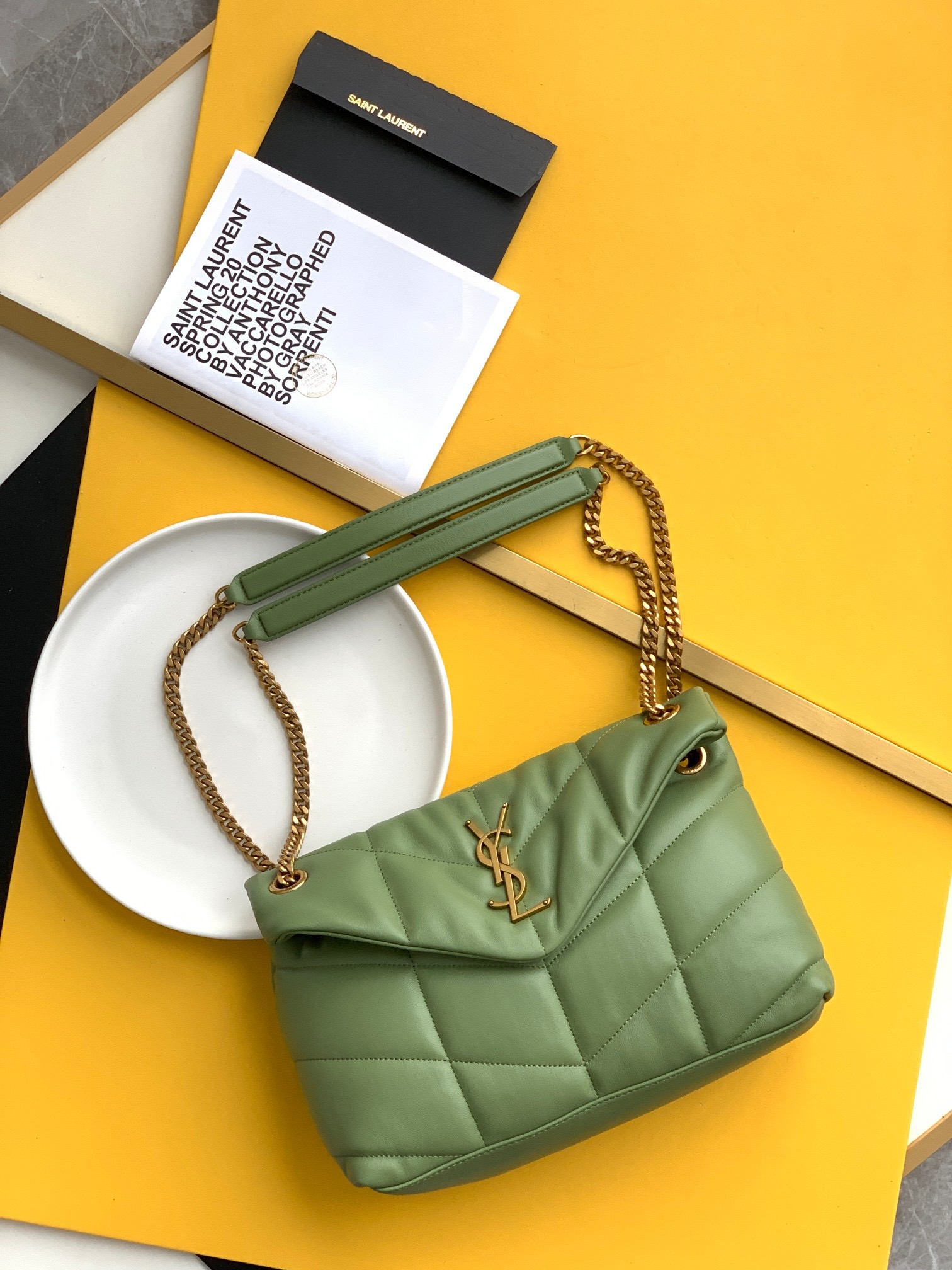 Saint Laurent Lambskin Tote Bag