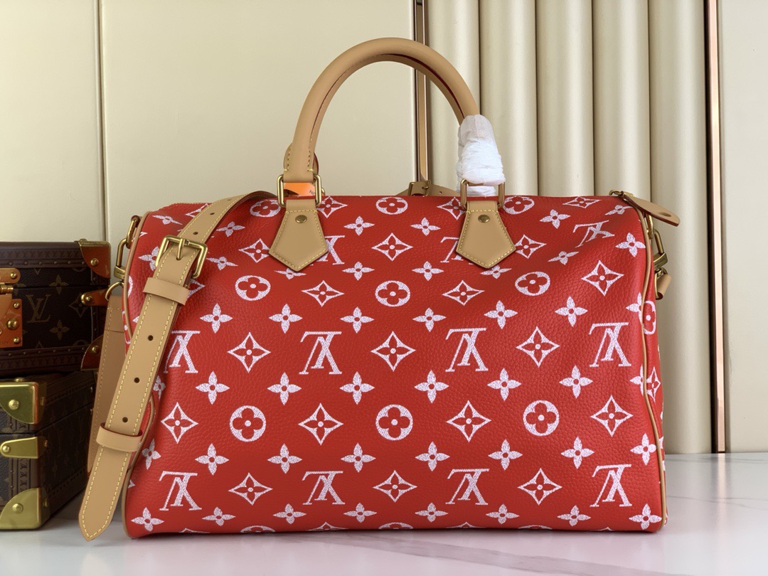 Louis Vuitton Speedy P9 Bandouliere 40 Monogram Leather Travel Bag