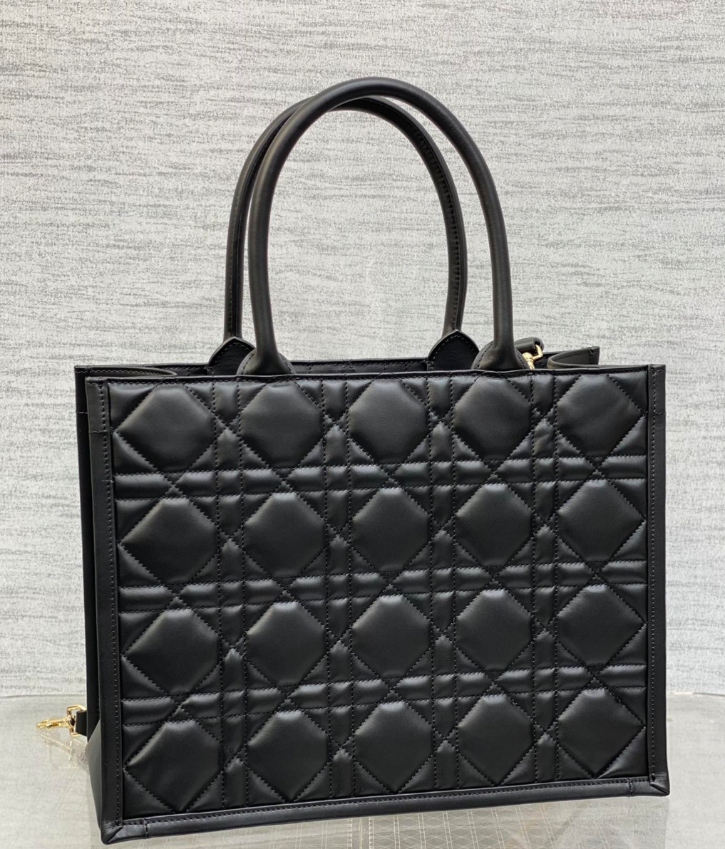 DIOR Classic Black Calf Leather Tote Bag
