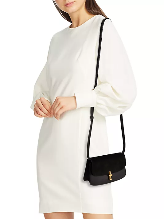 The Row  Sofia Suede & Leather Shoulder Bag