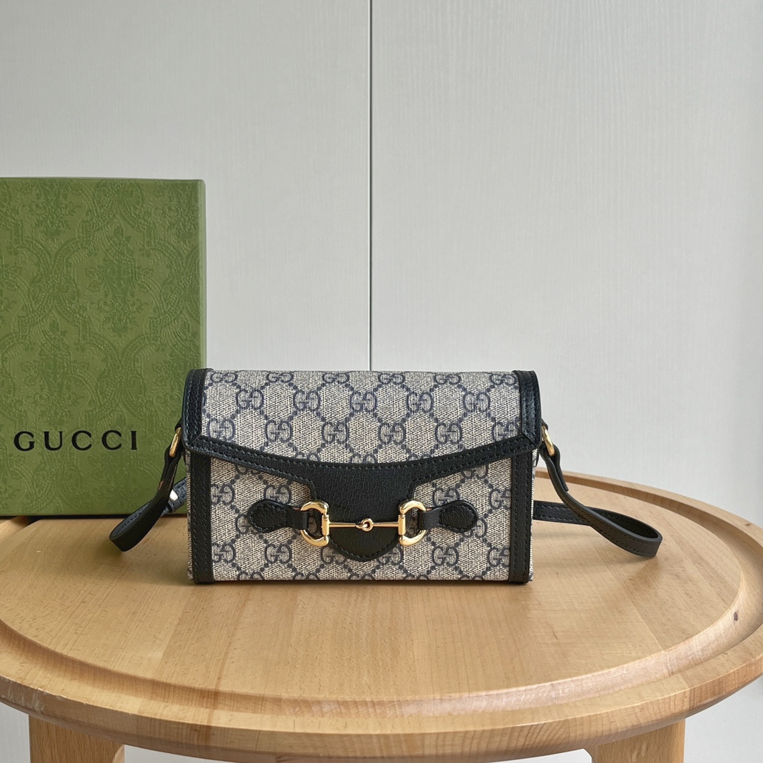 Gucci Horsebit 1955 Canva&Leather Shoulder Bag