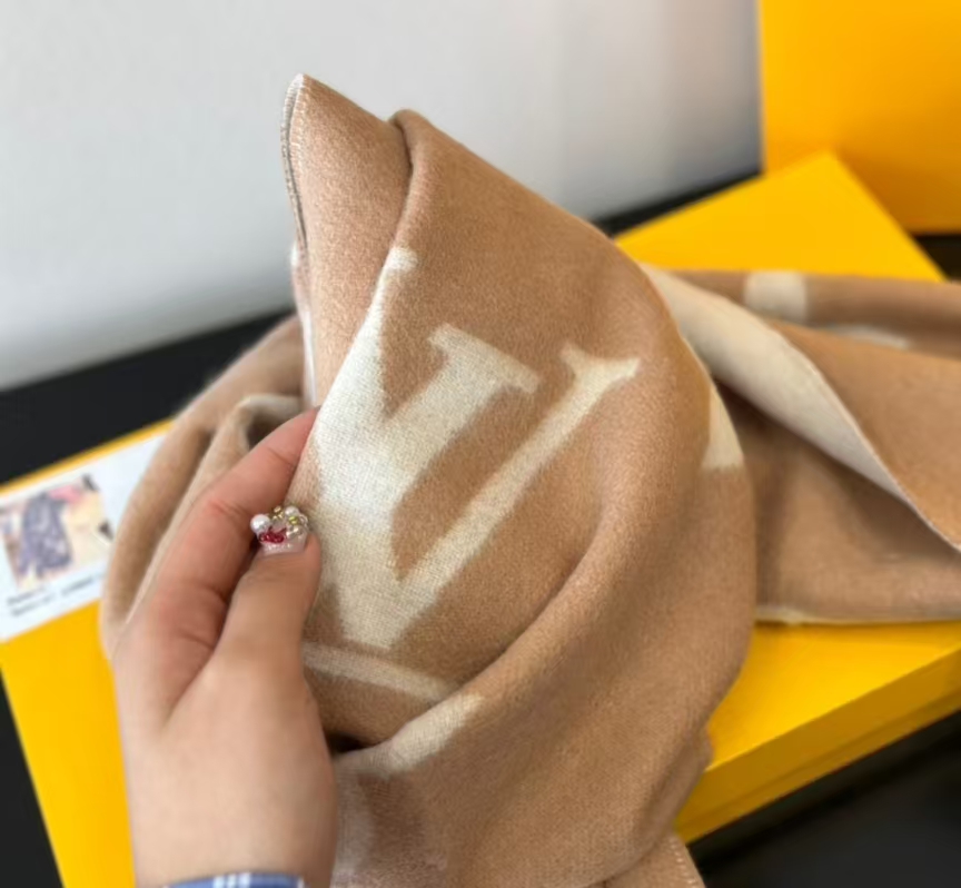 Louis Vuitton Brown Cashmere Scarf