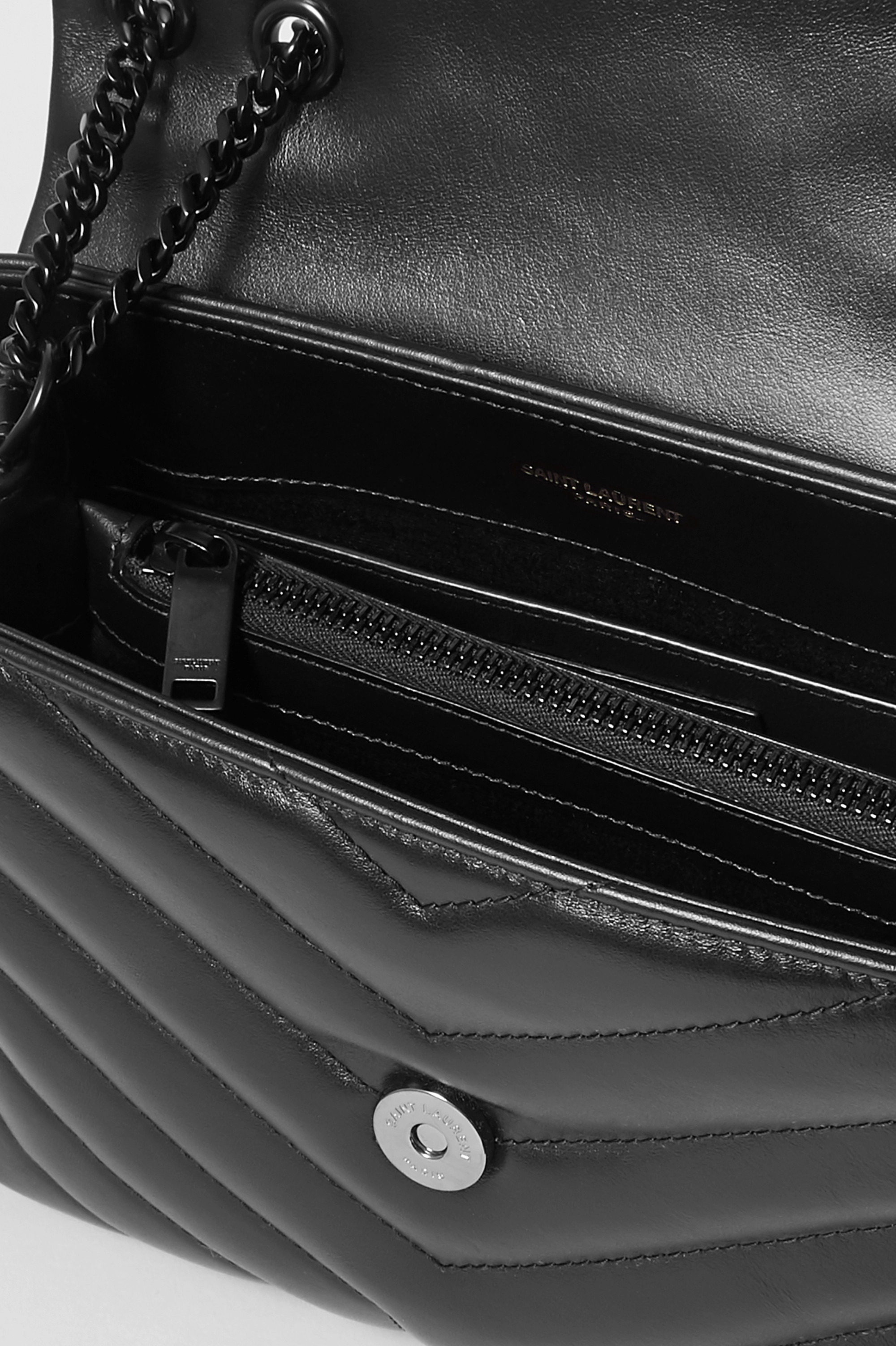 SAINT LAURENT Loulou small quilted leather shoulder bag black