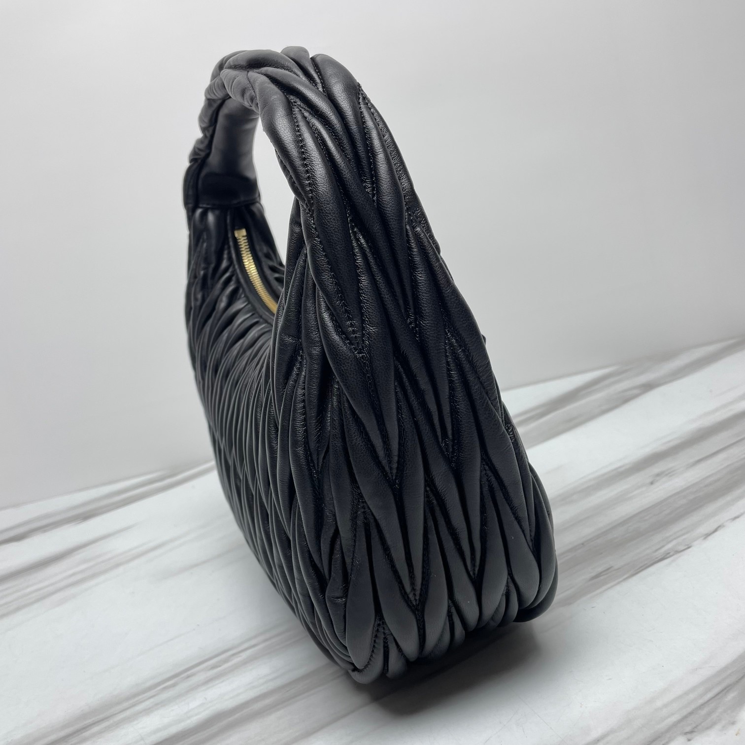 Miumiu  Wander Matelassé Medium Hobo Nappa Leather Underarm Bag