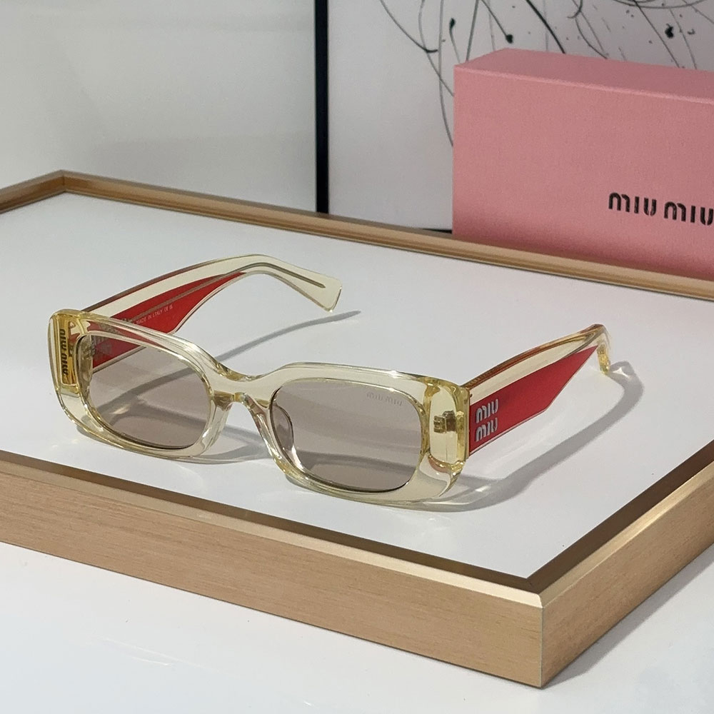 MIU MIU Mirror leg Logo Cat eye Sunglasses Top quality