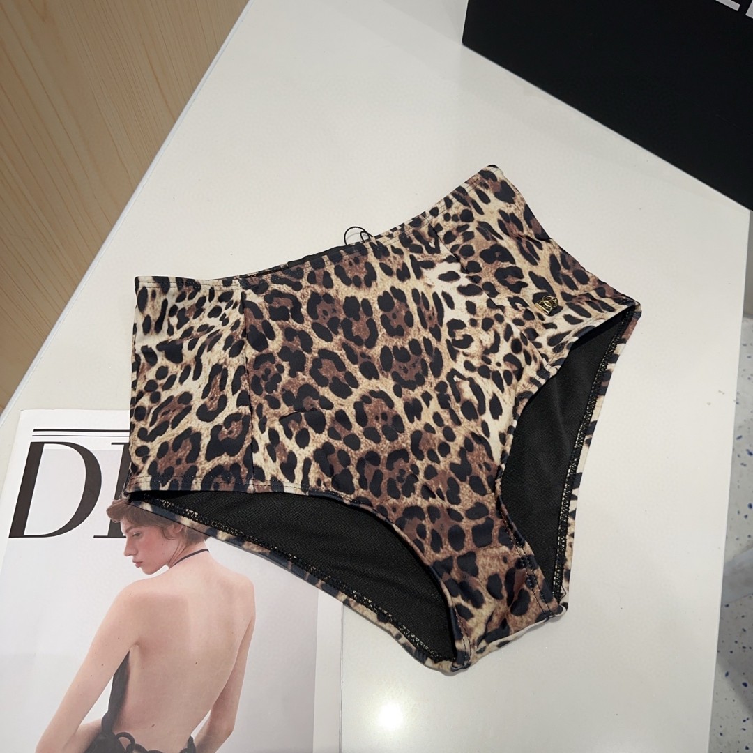 Dolce & Gabbana leopard print two-piece swimsuit Swimwear