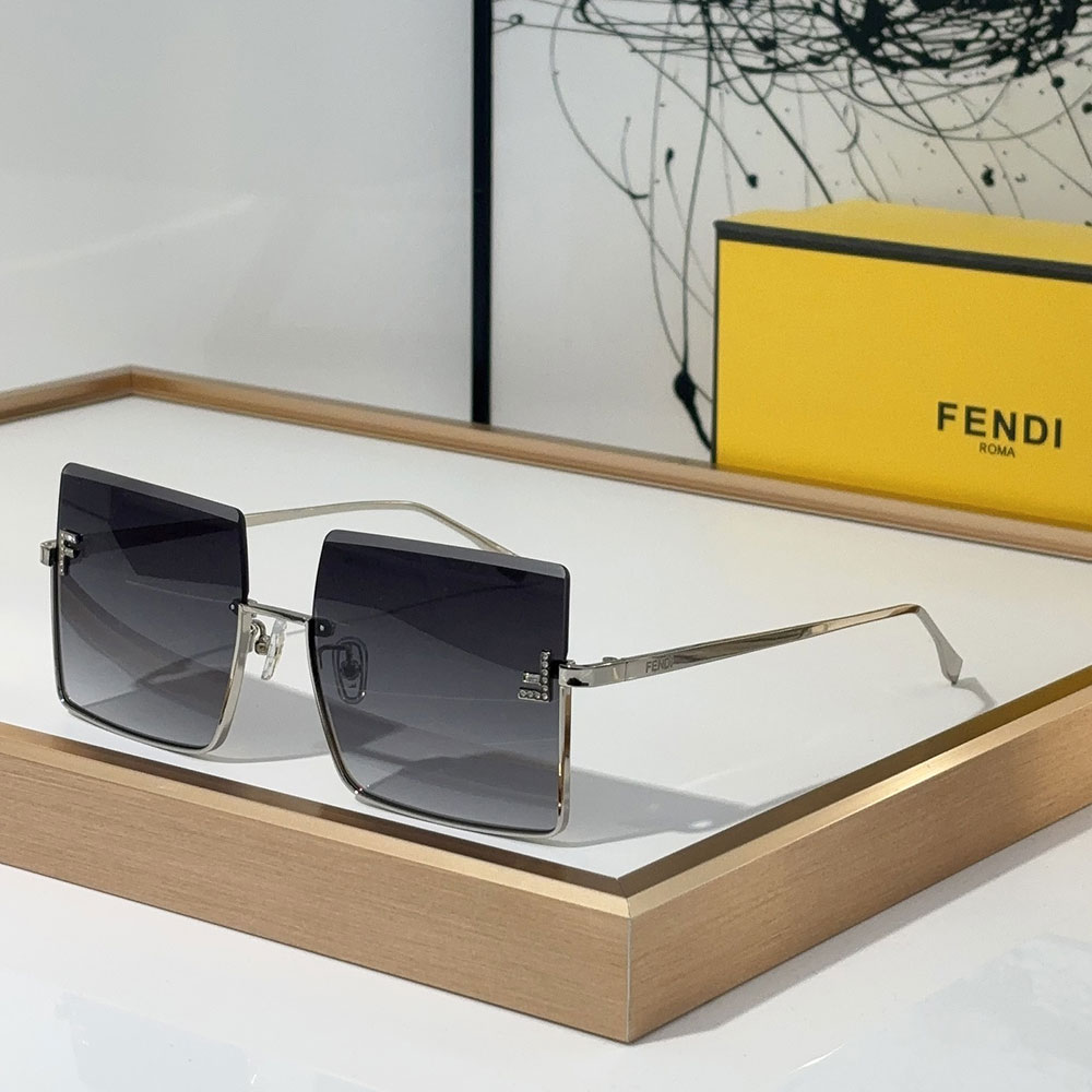 Fendi Half Frame Thin Metal Frame Sunglasses Top quality