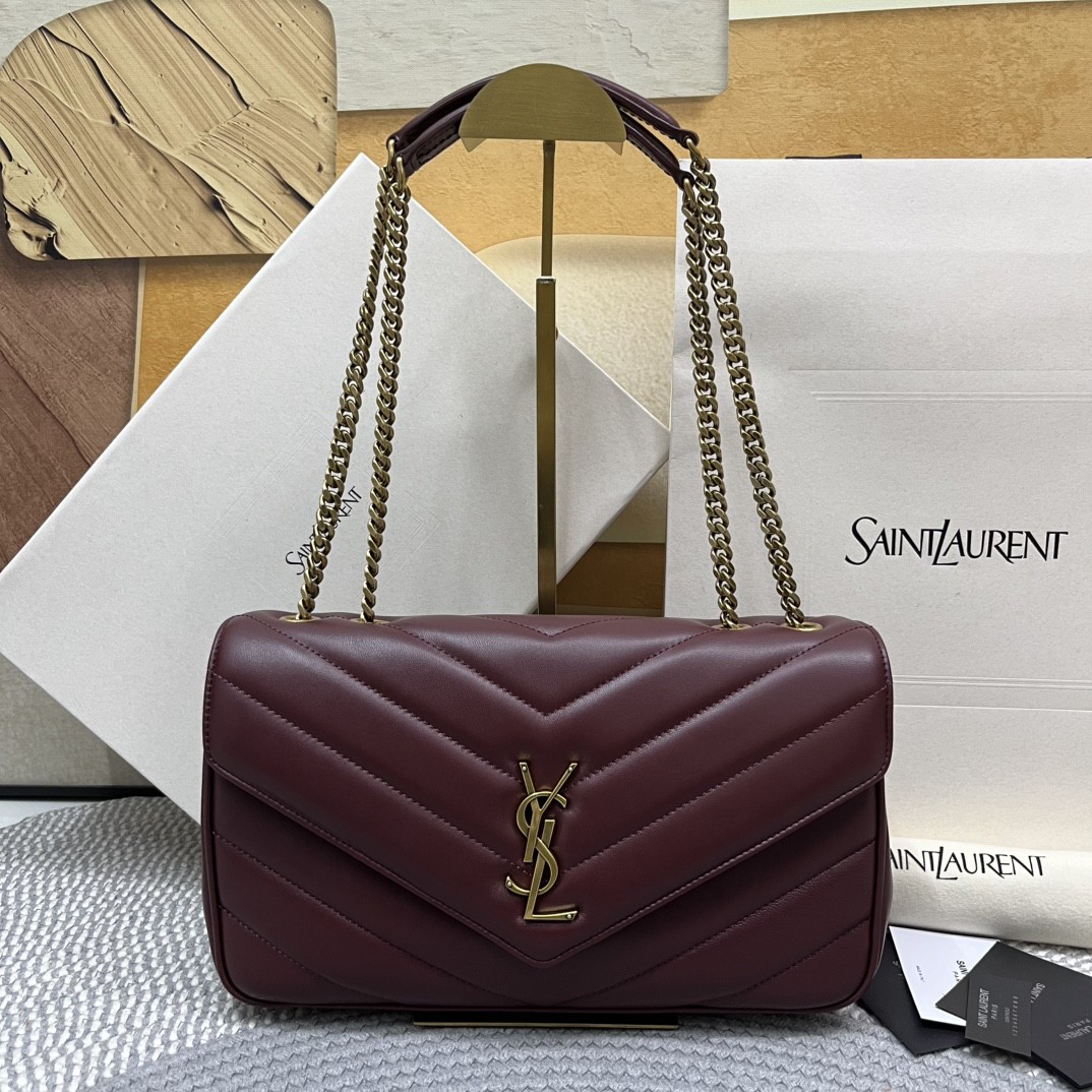 SAINT LAURENT YSL LOULOU medium bag in quilted lambskin