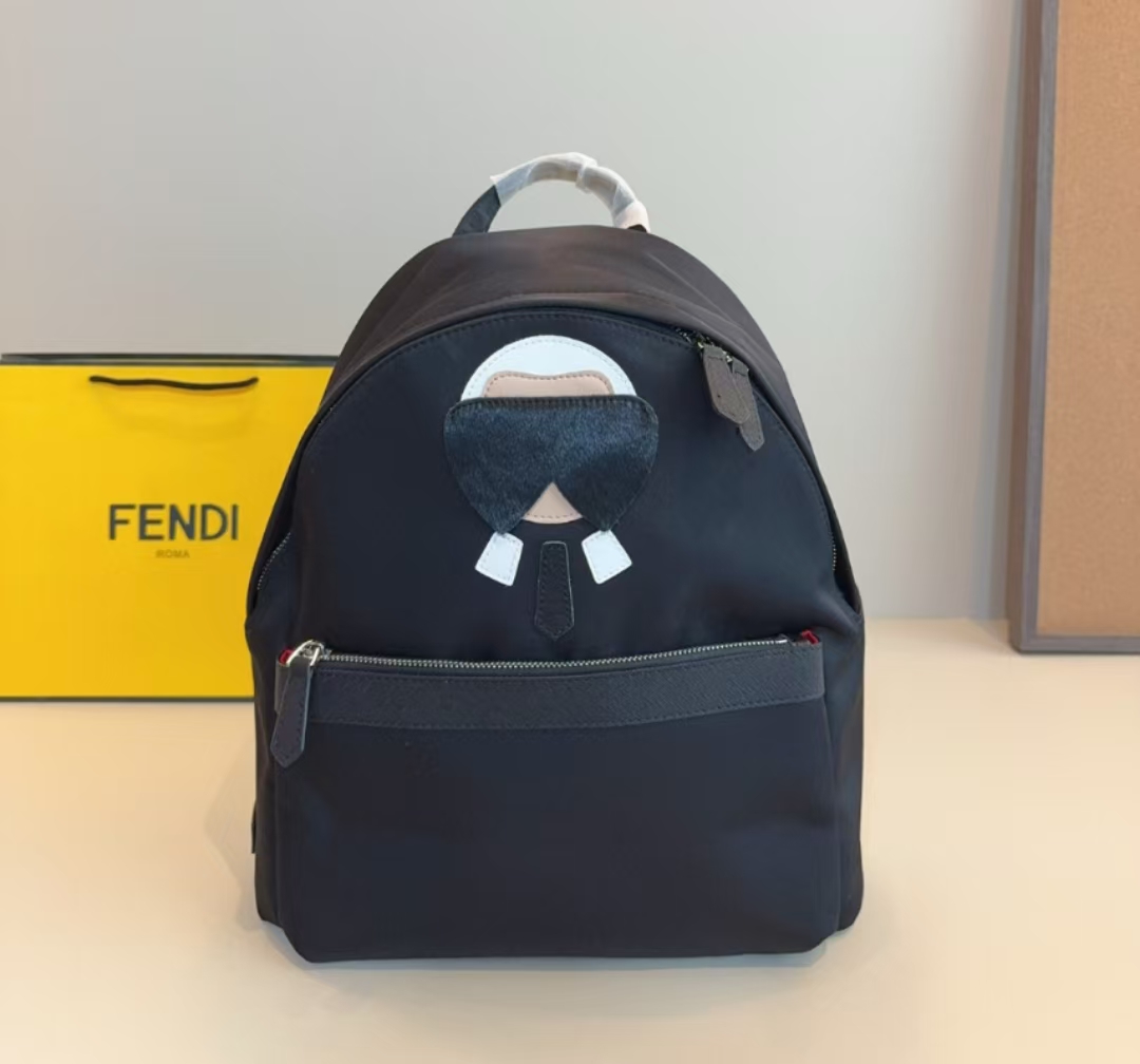 FENDI Monster Black Minimalist Backpack