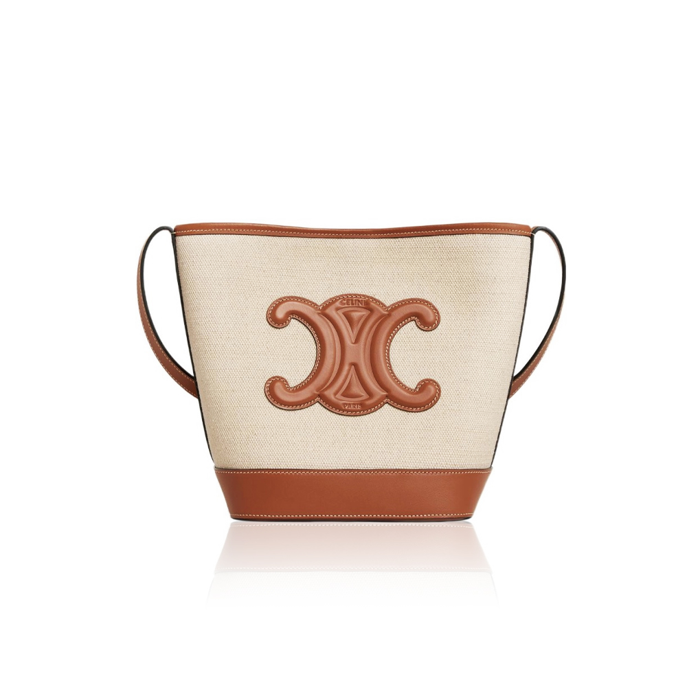 Celine Cuir Triomphe Canvas&Cowhid Bucket Bag