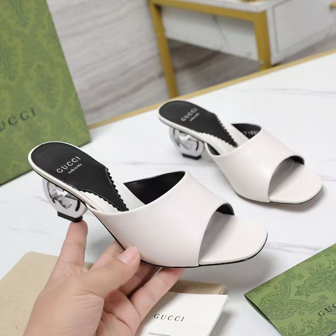 Gucci Interlocking High Heel Slippers