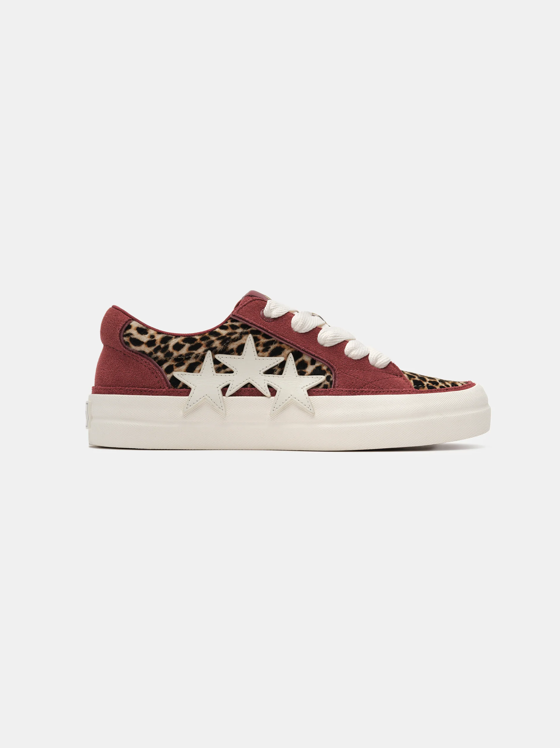 AMIRI LEOPARD SUNSET SKATE LOW - Burgundy
