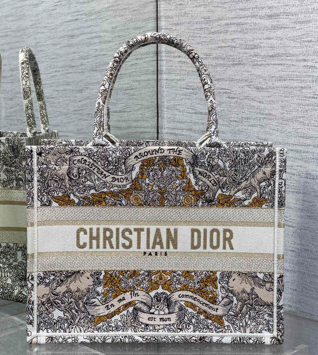 DIOR Early Spring Christmas Limited Edition Lucky Star Embroidered Tote Handbag