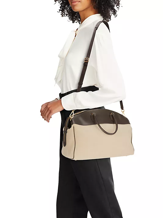 The Row  George Leather & Canvas Duffel Bag