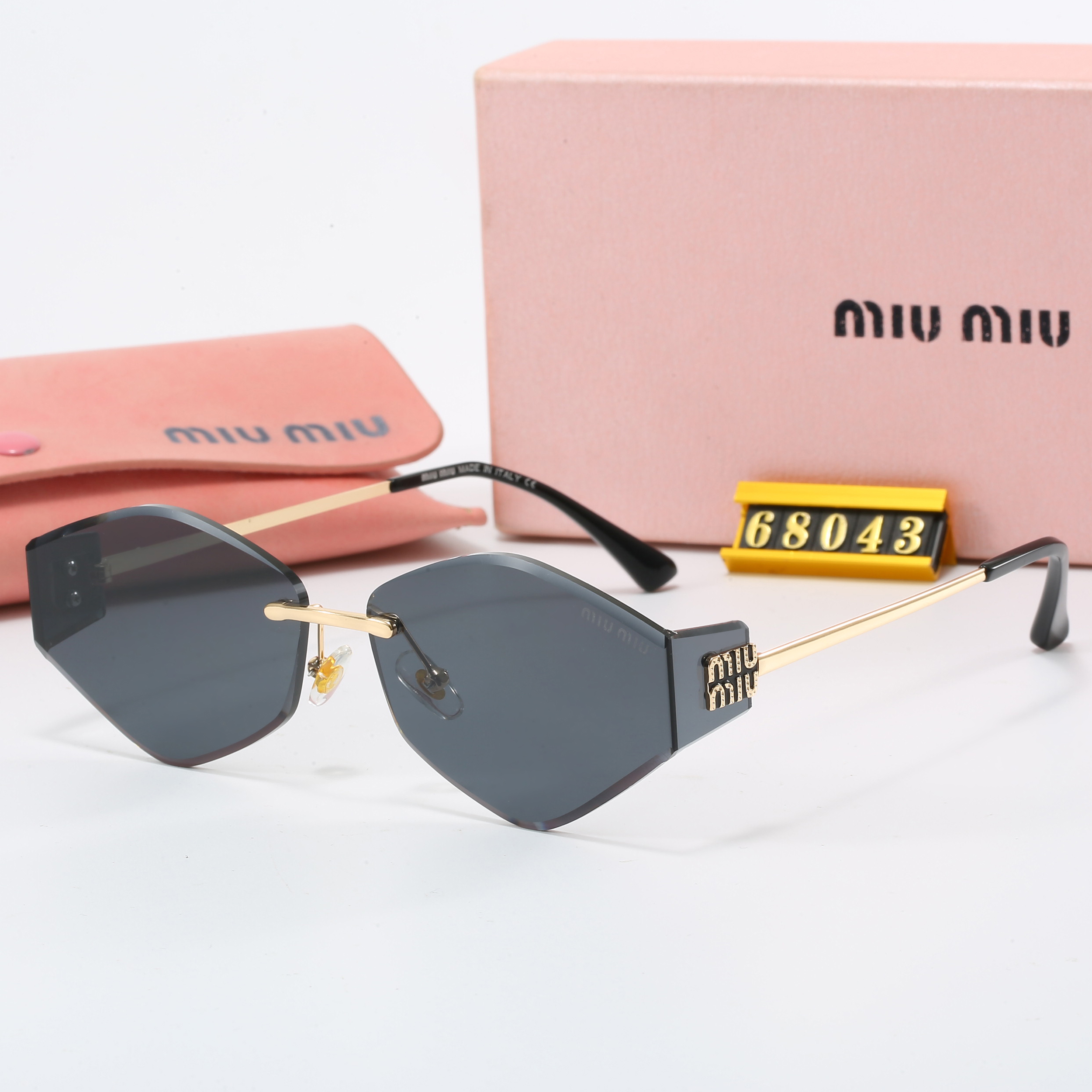 MIU MIU Polygon slim Frame Sunglasses Top quality