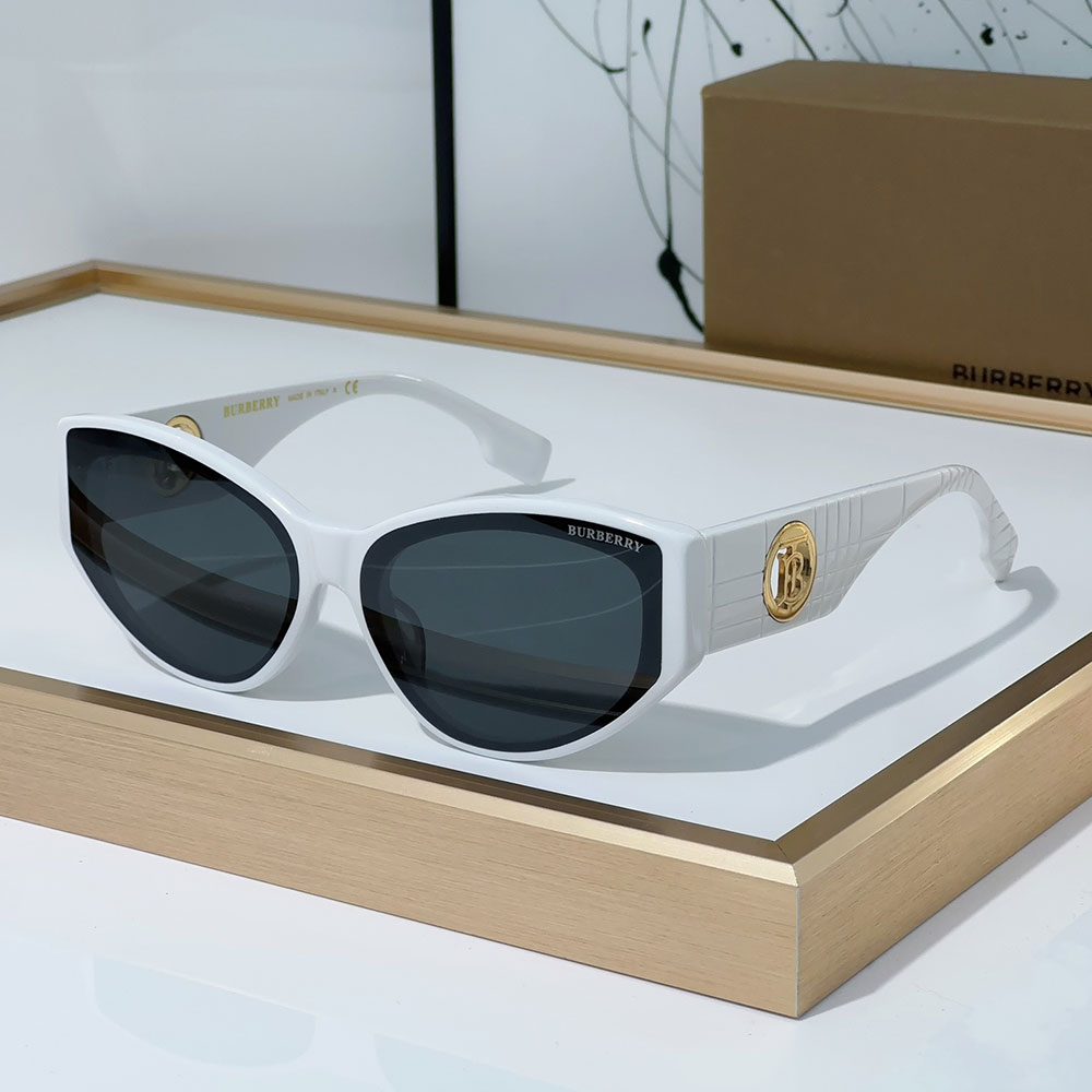 Buberry Mirror leg Hollowed out Logo Sunglasses Top quality