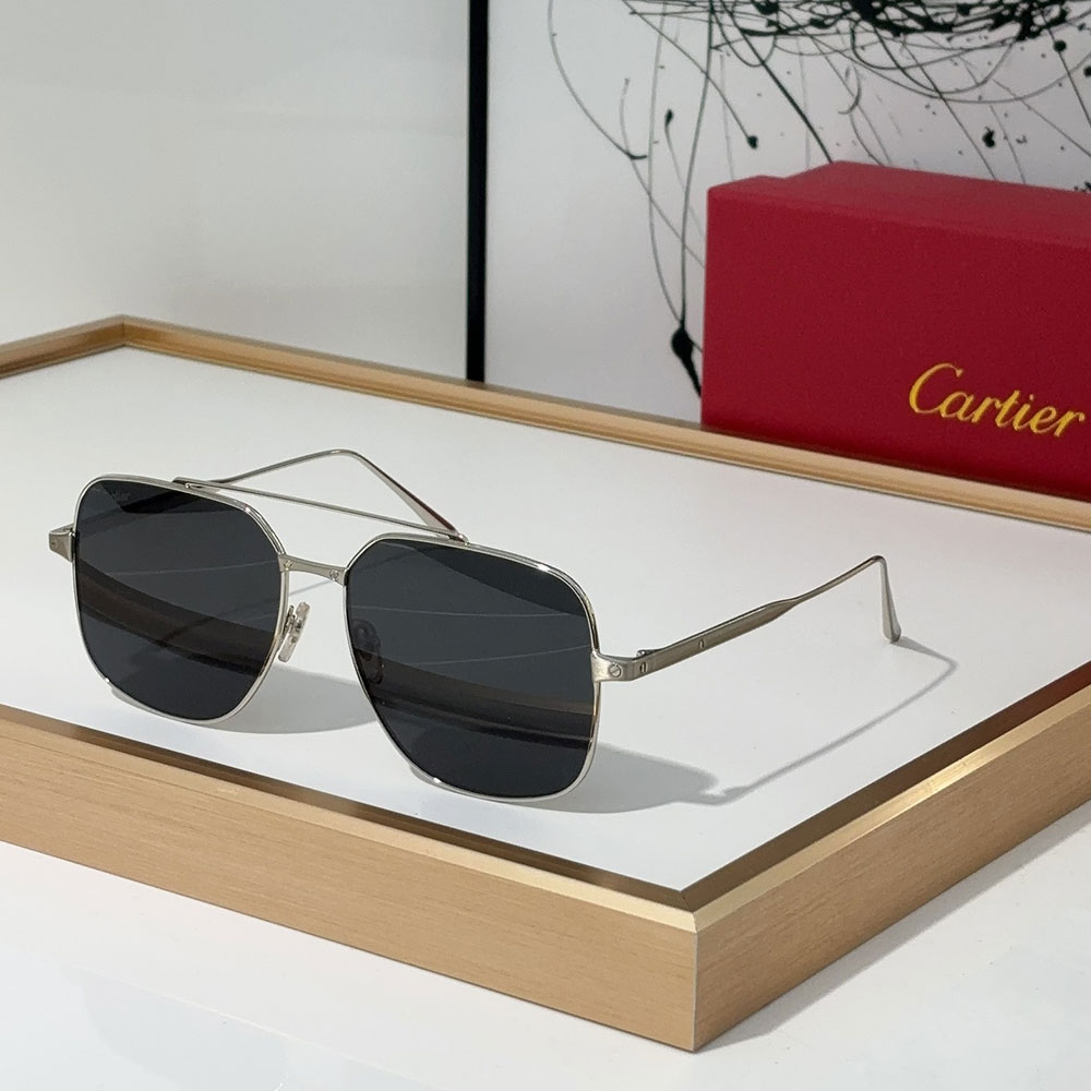 Cartier  Slim Metal Frame sunglasses Top quality