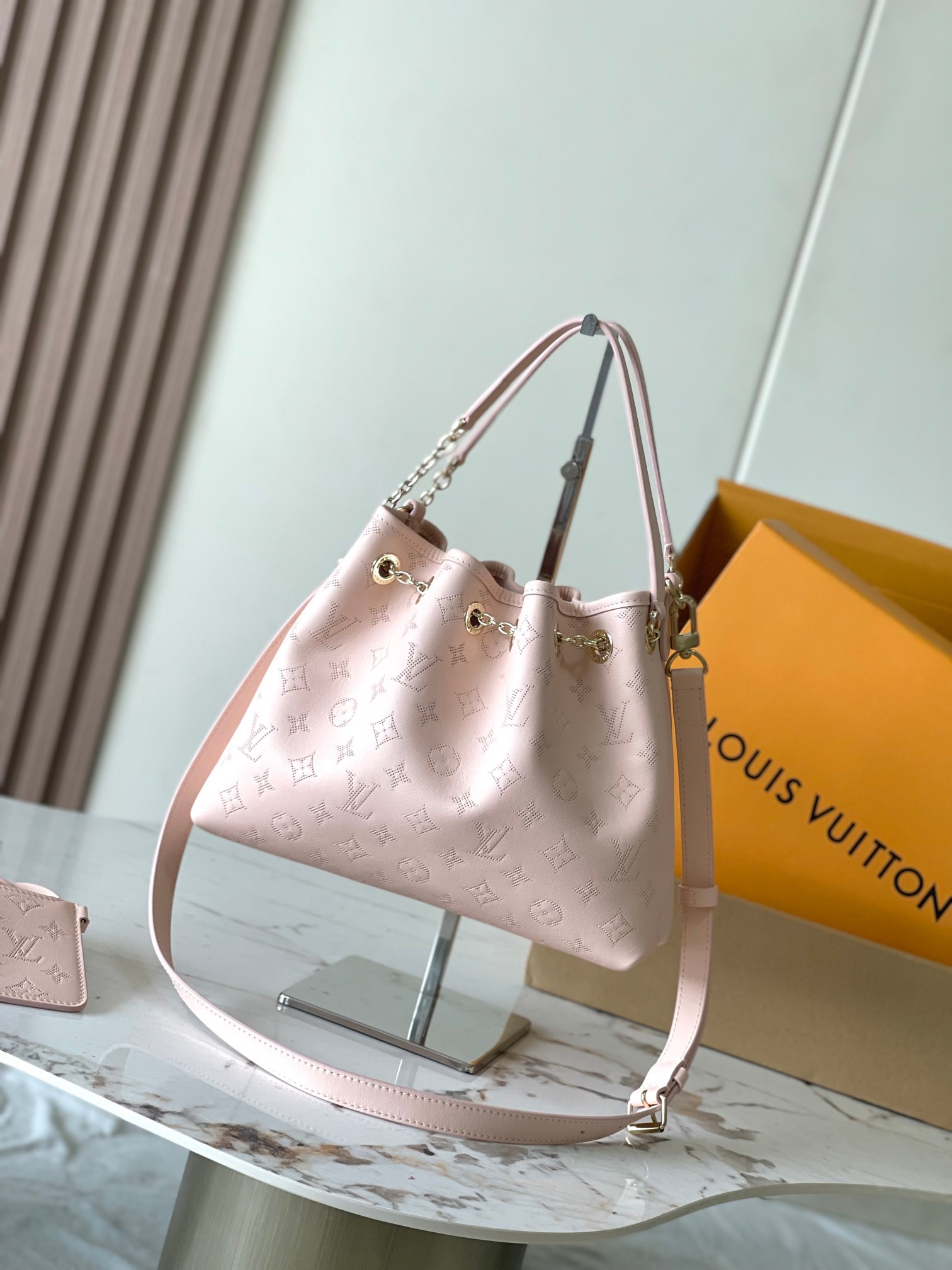 Louis Vuitton Embossed Tote Bag Chain Bag