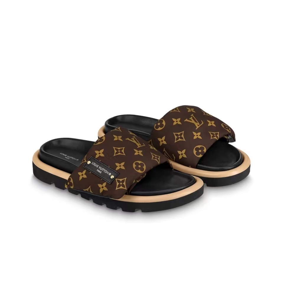 Louis Vuitton LV Pool Pillow Fabric Flat Slide Sandals