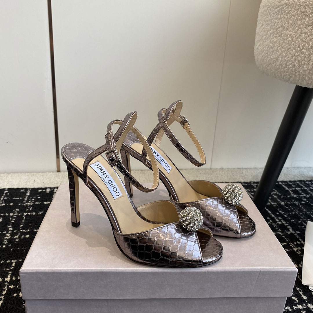 Jimmy Choo Sacora Leather Slingshot Fashion Buckle Slide Sandal