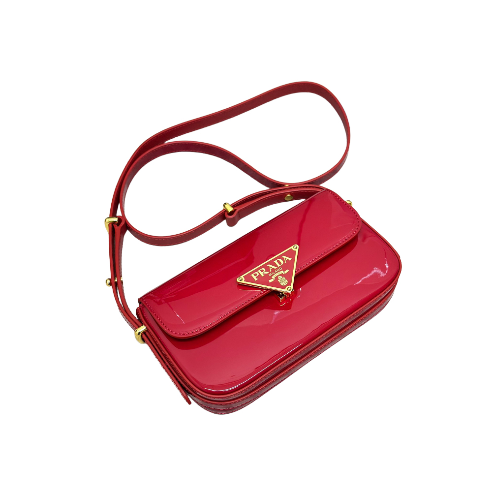 PRADA New Red Calf Leather Shoulder Bag