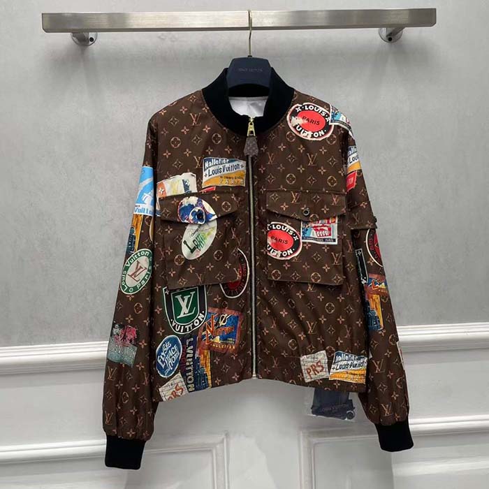 Louis Vuitton LV Men Flight Mode Monogram Jacquard Jacket Polyamide Elastane Multicolor Brown