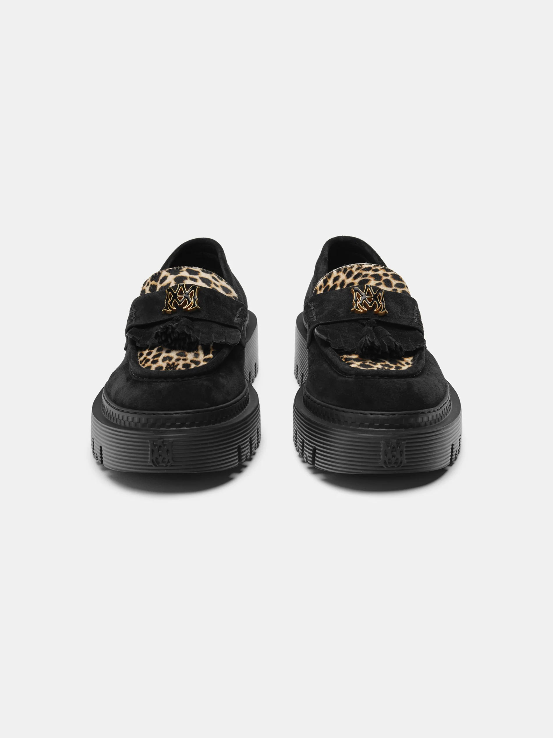 AMIRI MA TASSLE LEOPARD JUMBO LOAFER - Black