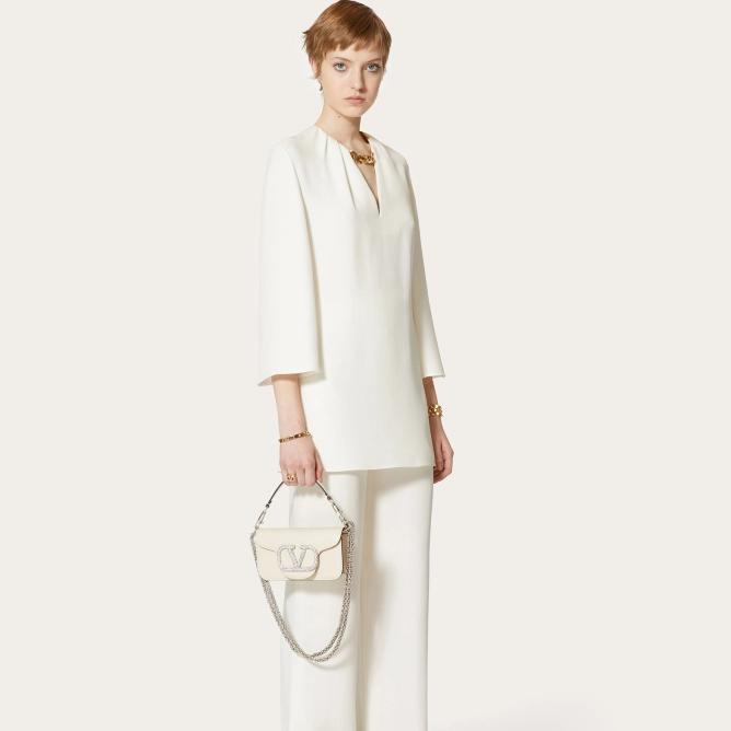 VALENTINO GARAVANI LOC MICRO BAG WITH CHAIN AND JEWEL LOGO