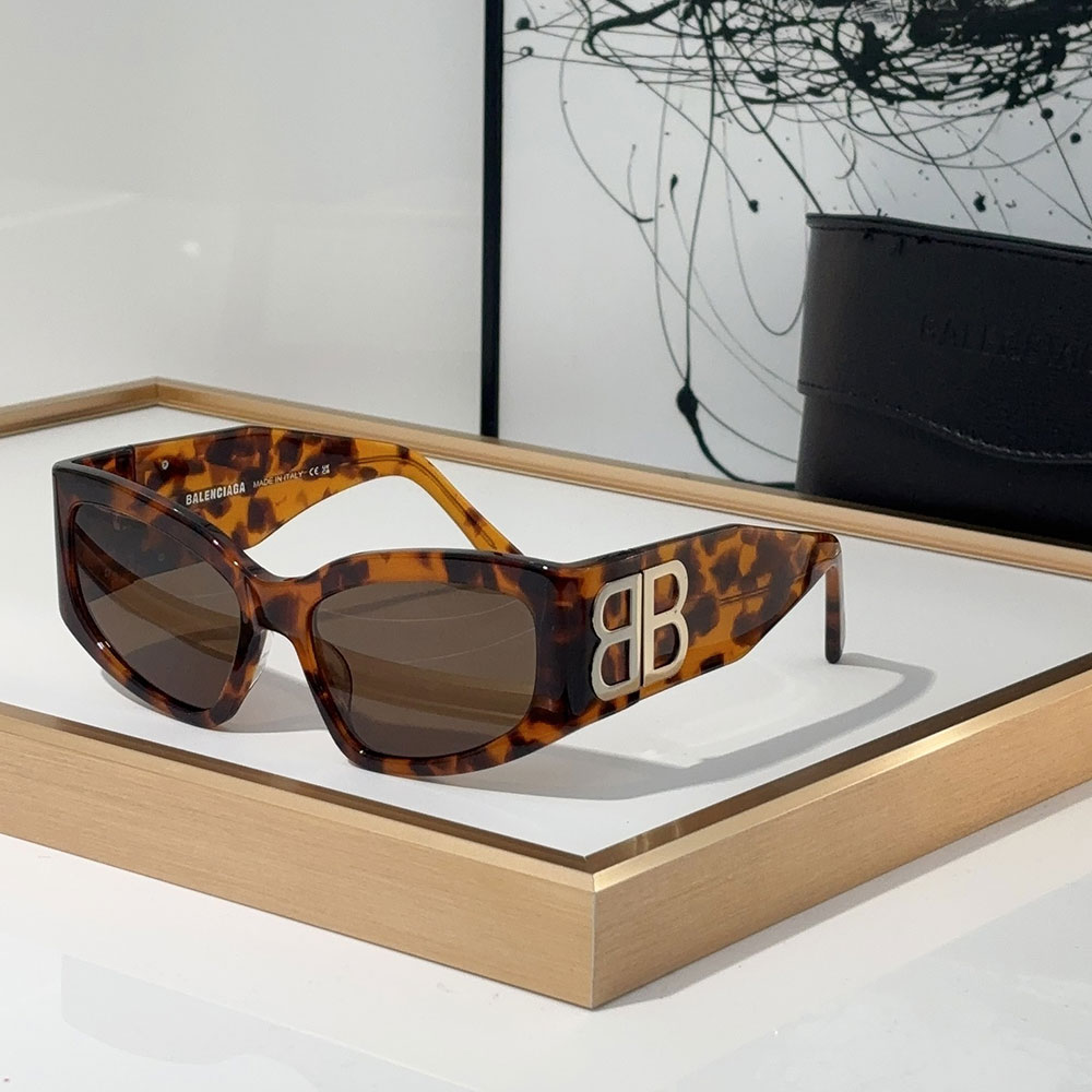 Balenciaga  Mirror leg Logoo Aviator Sunglasses Top quality