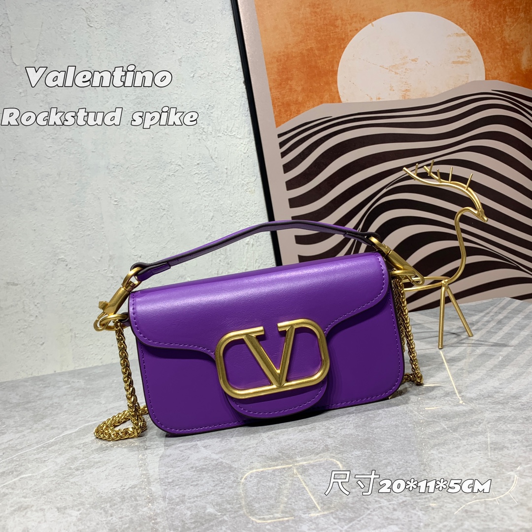 VALENTINO GARAVANI V Logo Baguette Shoulder Bag Ladies MINILOCO Calfskin Bag
