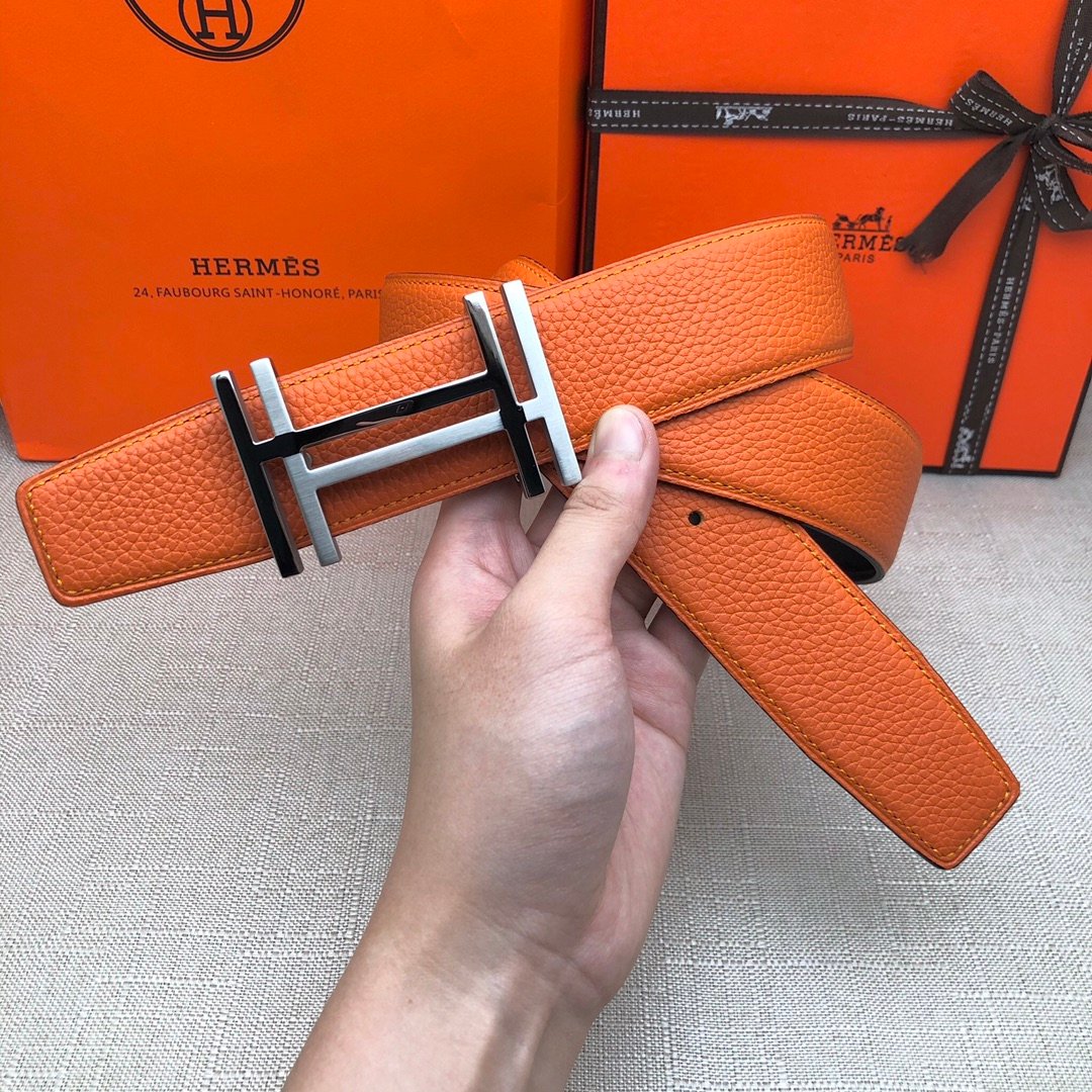 Hermes H Belt Buckle & Reversible Brown Belt 380MM